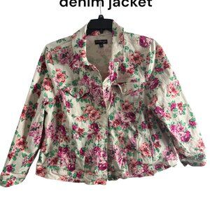 2x kim rogers floral shabby chic denim jacket